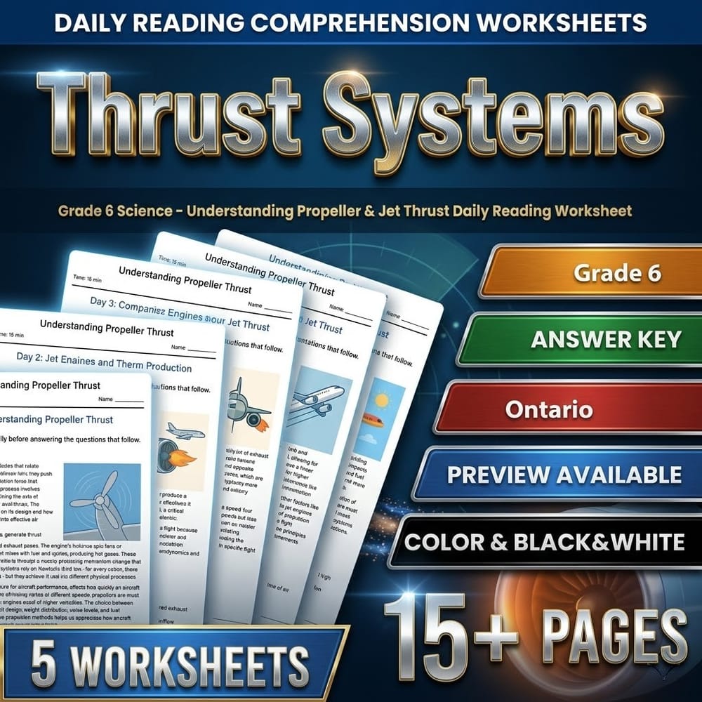 Flight Science Grade 6 Daily Reading Worksheets Bundle | Ontario — included worksheet 2