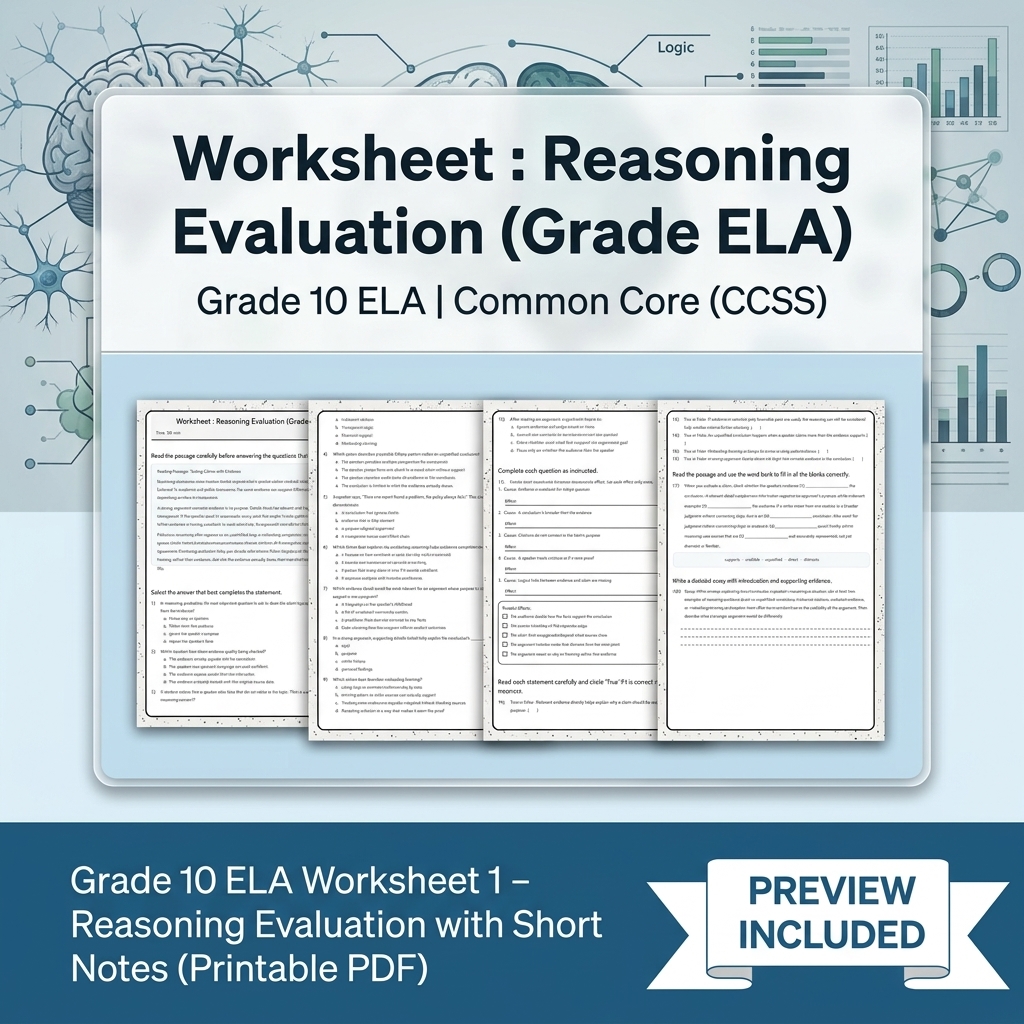 Grade 10 Source Integration & Writing Skills ELA Full-Year Bundle (CCSS) — included worksheet 3