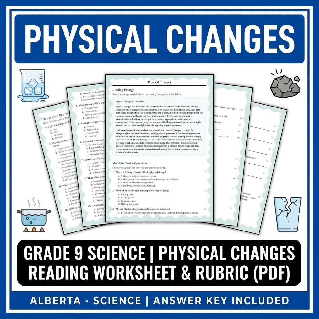 Grade 9 Science | Physics, Biology & Chemistry Mastery (Answer Key Included) — included worksheet 3