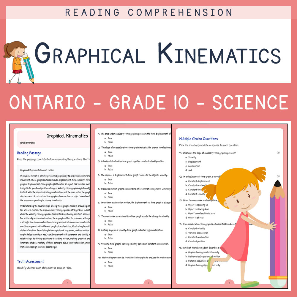 Grade 10 Science worksheet elena worksheet — Grade 10 Science | Graphical Kinematics Worksheet | Ontario Standard — page 1