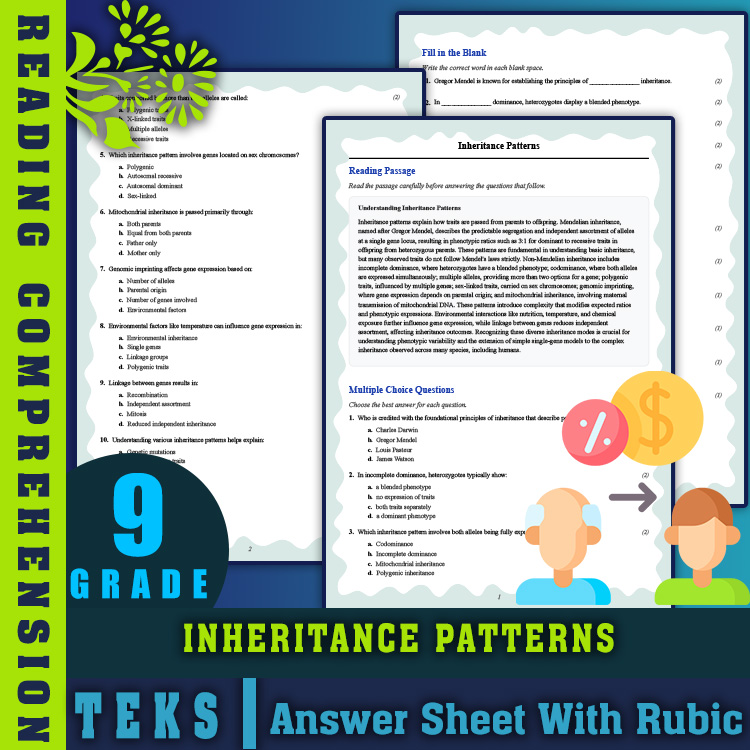 Grade 9 Science reading worksheets worksheet — 9th Grade Science | Inheritance Patterns Reading Worksheet (PDF + Answer Ke…