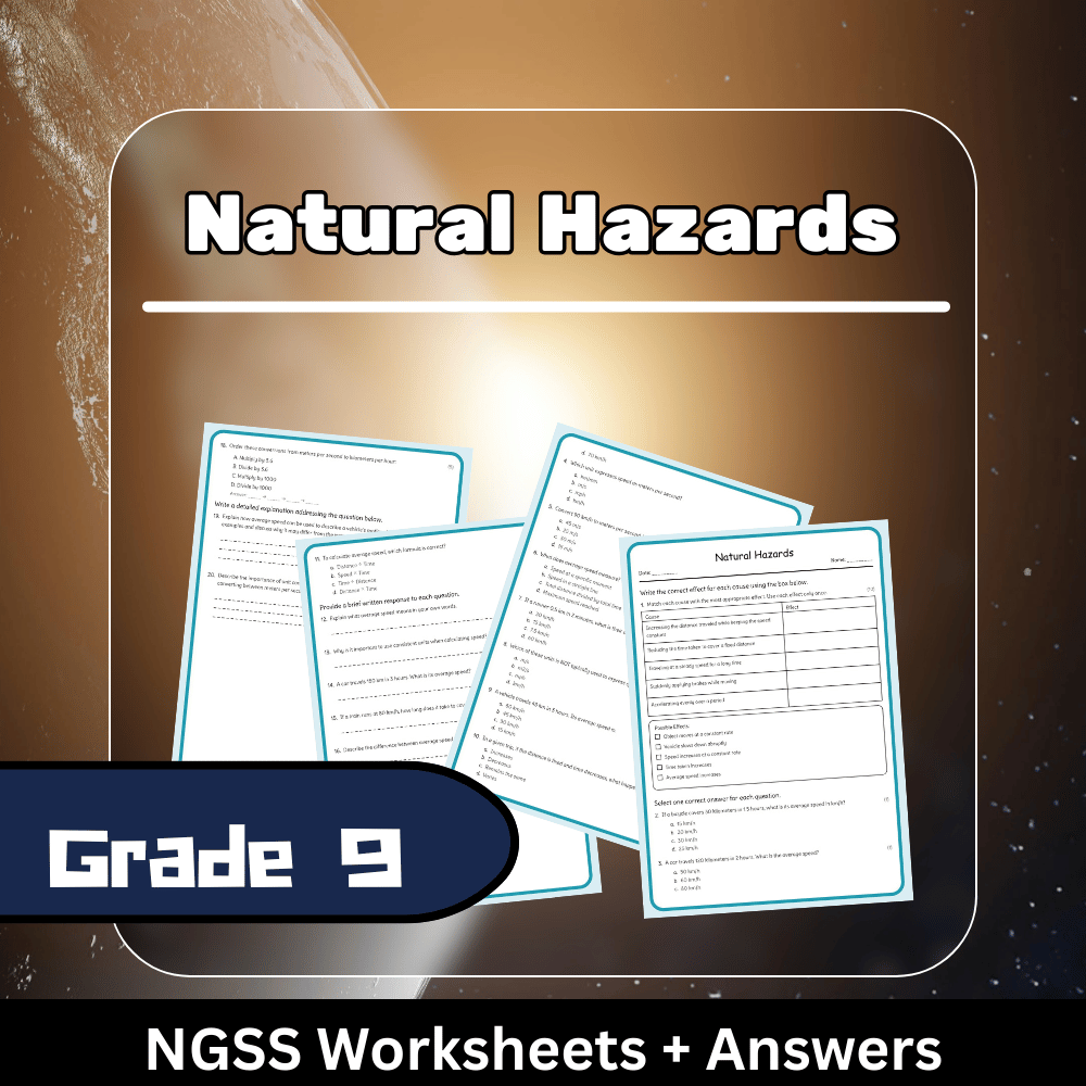 Grade 9 Science science 1 worksheet — Grade 9 Science | Natural Hazards Worksheet + Answer Key (NGSS-Aligned, PDF)
