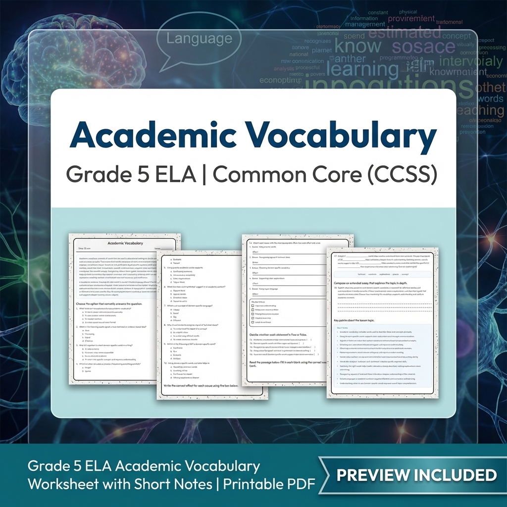 Grade 5 Text Evidence, Writing, and Language ELA Full-Year Bundle — included worksheet 4
