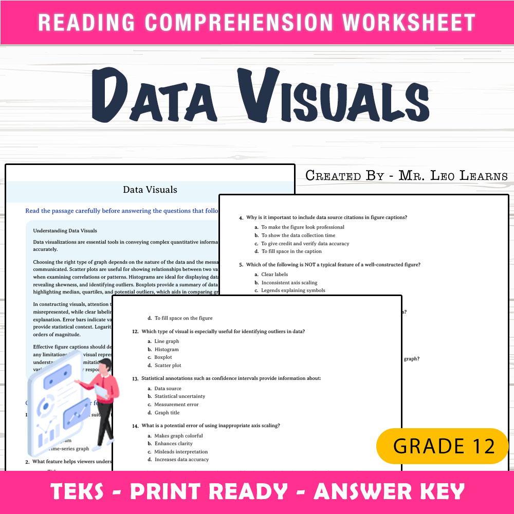 Grade 12 Science worksheet worksheet — Grade 12 Science – Data Visuals Worksheet for Mastering Graphs & Charts — page 1