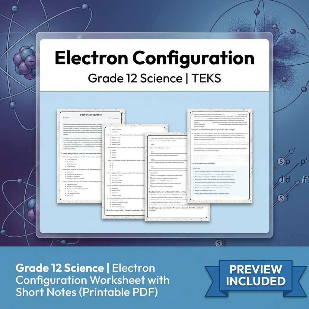 Grade 12 Science Unit Bundle | Atomic Structure, Thermochemistry & More  — included worksheet 1