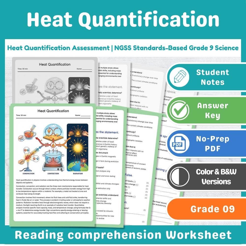 Heat Quantification Assessment | NGSS Standards-Based Grade 9 Science