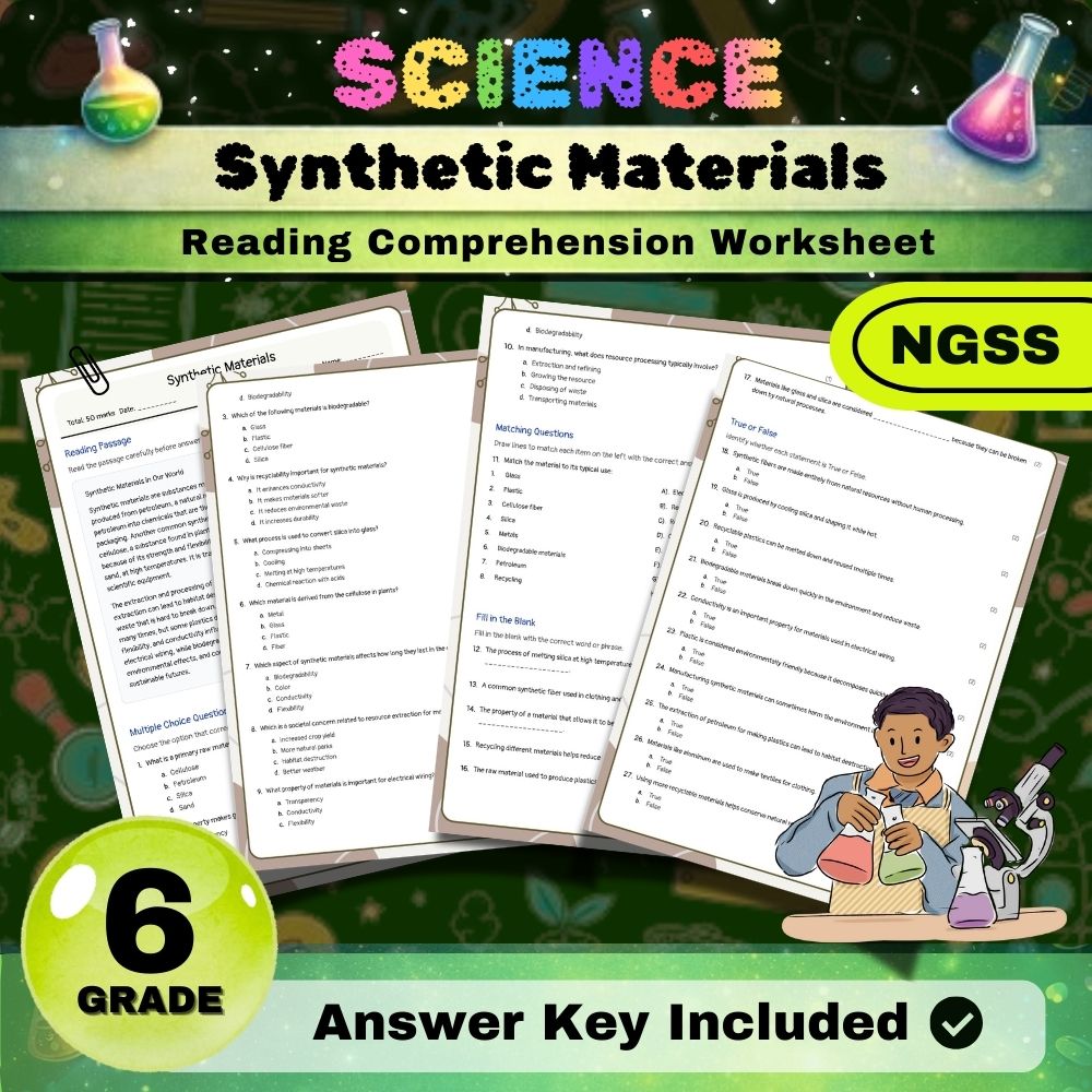 Grade 6 Science Worksheets Bundle | NGSS-Aligned — included worksheet 4