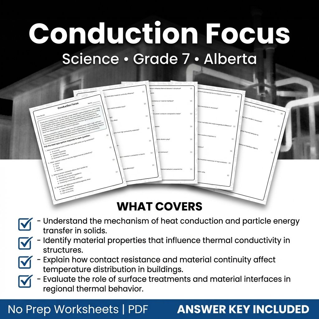 Grade 7 Science Worksheet on Conduction | Alberta Standard Practice