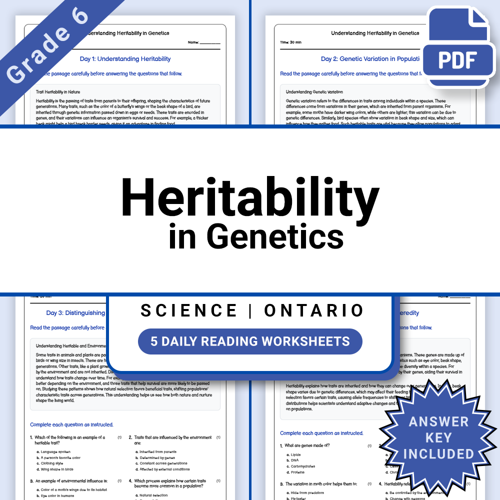 Grade 6 Science Biodiversity Lesson Bundle – Ecosystems and Conservation — included worksheet 1
