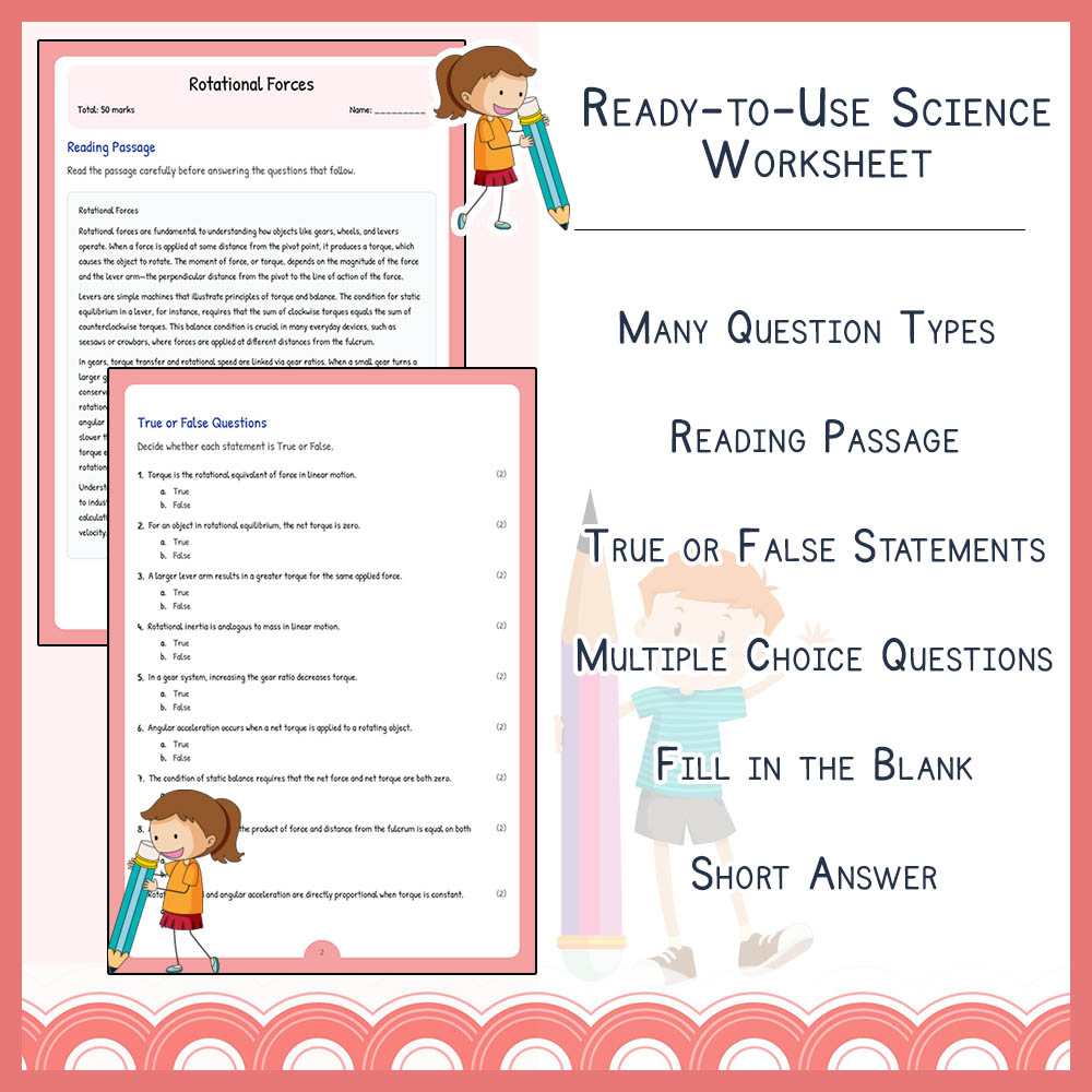 Grade 8 Science worksheet elena worksheet — Grade 8 Science | Rotational Forces Worksheet Elena | Ontario Standard — page 2