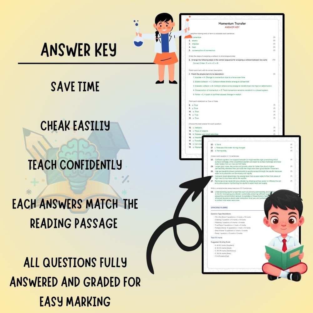 Grade 8 Science worksheet worksheet — Grade 8 Science | Momentum Transfer Worksheet (PDF ) — page 3
