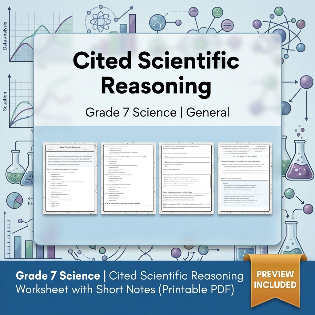 Grade 7 Science Scientific Modeling & Evidence Lesson Bundle: General Framework — included worksheet 1