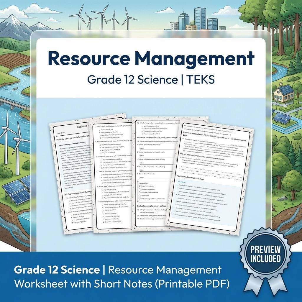 Grade 12 Science Workbook Bundle – Environmental, Genetics, Space & More — included worksheet 5