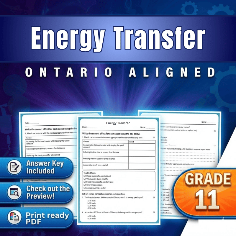 Grade 11 Science – Energy Transfer Worksheet (Ontario | Science  PDF)
