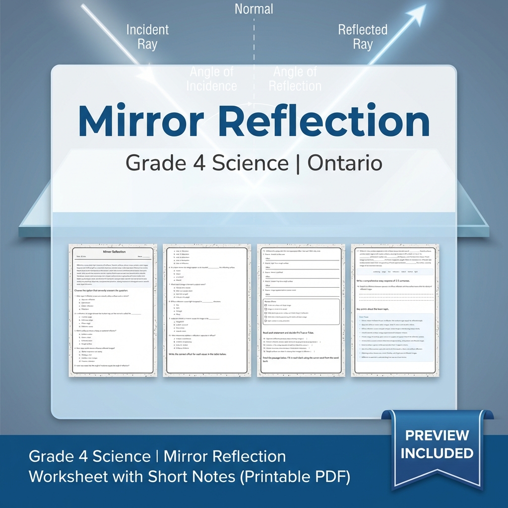 Grade 4 Science Lesson Bundle | Sound, Light & Shadow Activities — included worksheet 3