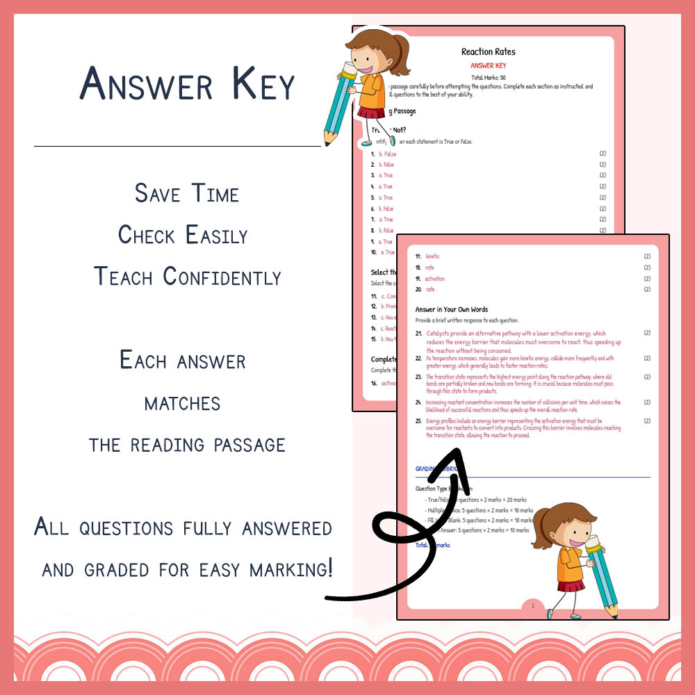 Grade 9 Science worksheet worksheet — Grade 9 Science | Reaction Rates Worksheet & Answer Key (NGSS-Aligned) — page 3