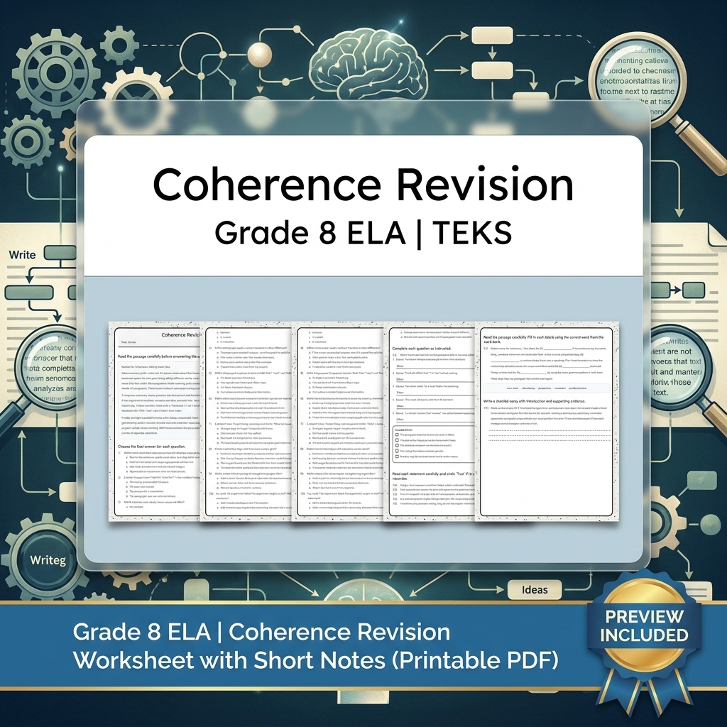 Grade 8 Precision Grammar & Voice ELA Lesson Bundle TEKS Resource — included worksheet 2