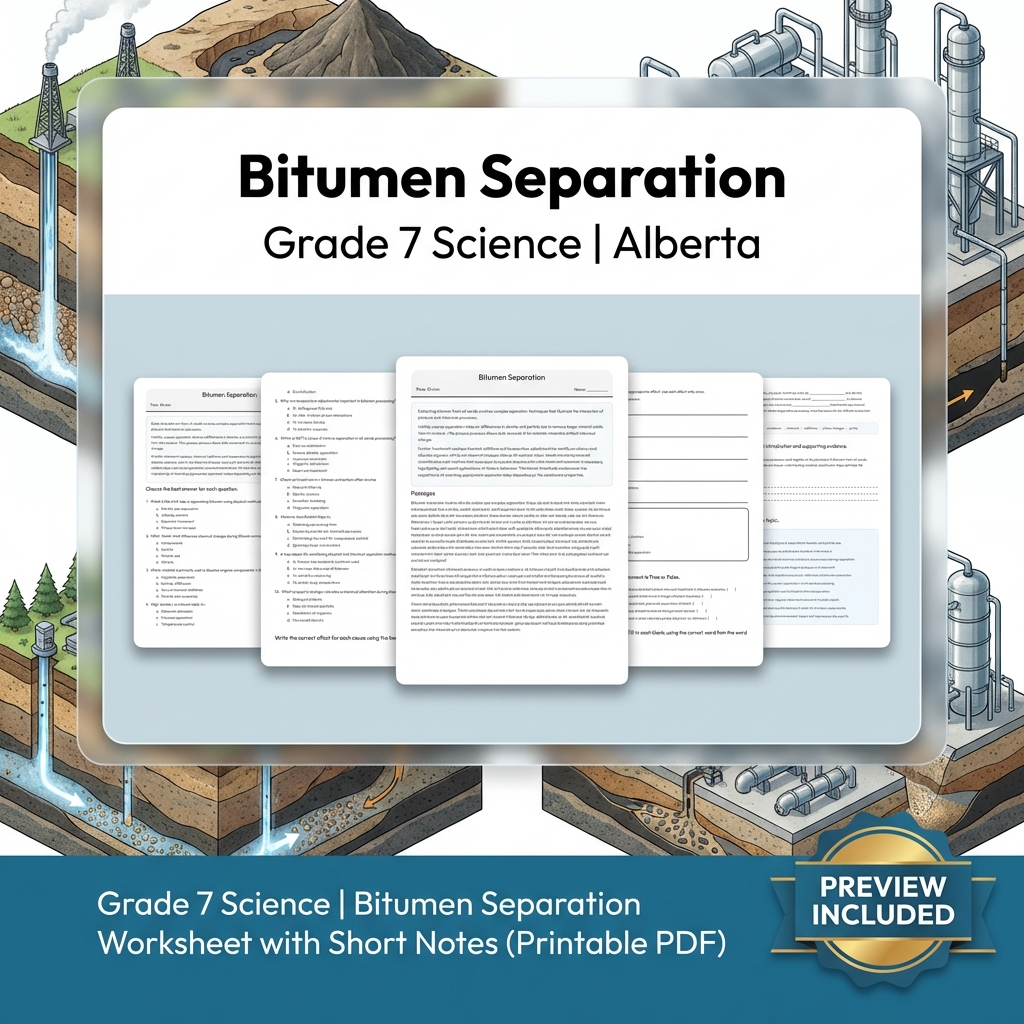 Grade 7 Science | Matter & Chemical Change UNIT Worksheet Bundle  — included worksheet 1