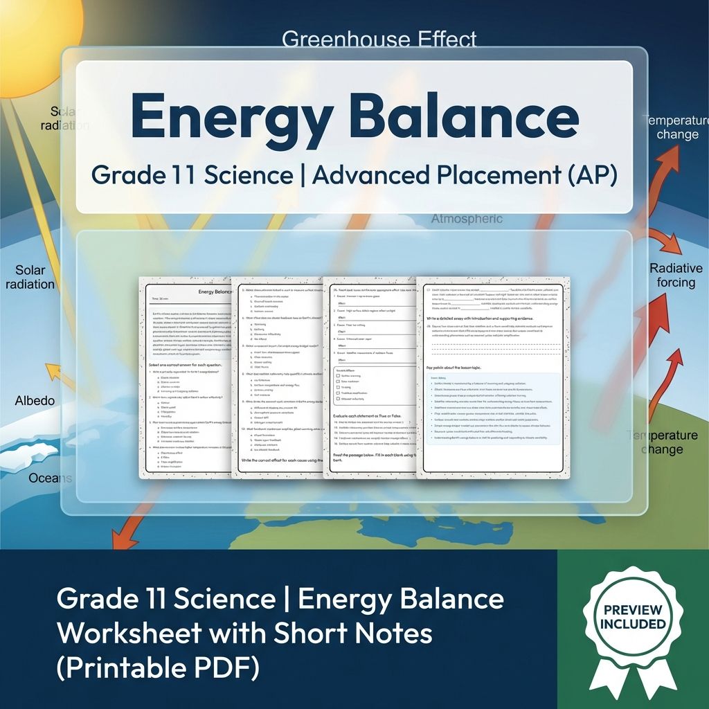 Grade 11 Science Unit Bundle | Earth Systems & Climate Change Worksheets — included worksheet 1