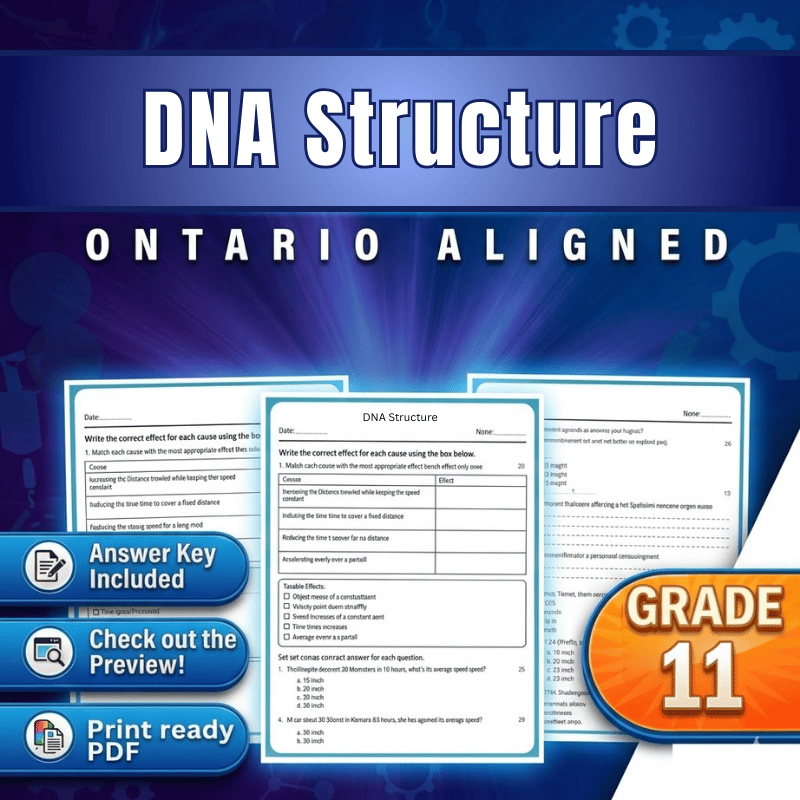 Grade 11 Science | DNA Structure Worksheet (PDF) – Ontario Standards