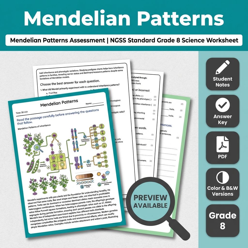 Grade 8 Science Full Year Bundle | NGSS Assessment Worksheets & Resources — included worksheet 1