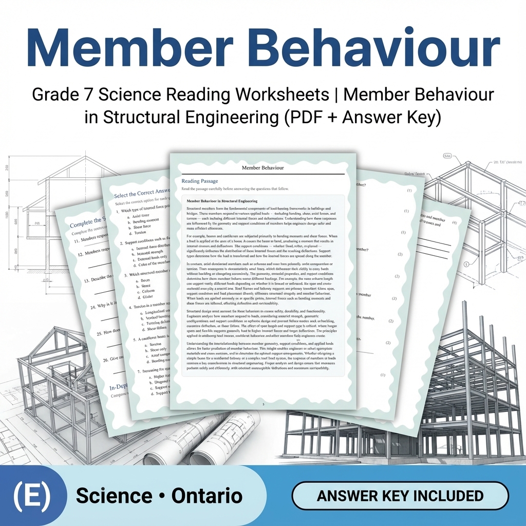 Grade 7 Science Unit Bundle – Structural Engineering & Material Testing  — included worksheet 4