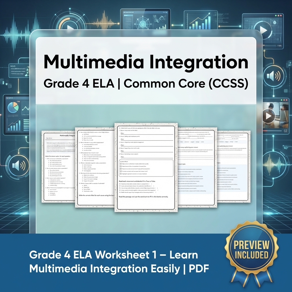 Grade 4 Multimedia Paraphrasing & Discussion ELA Lesson Bundle CCSS — included worksheet 1