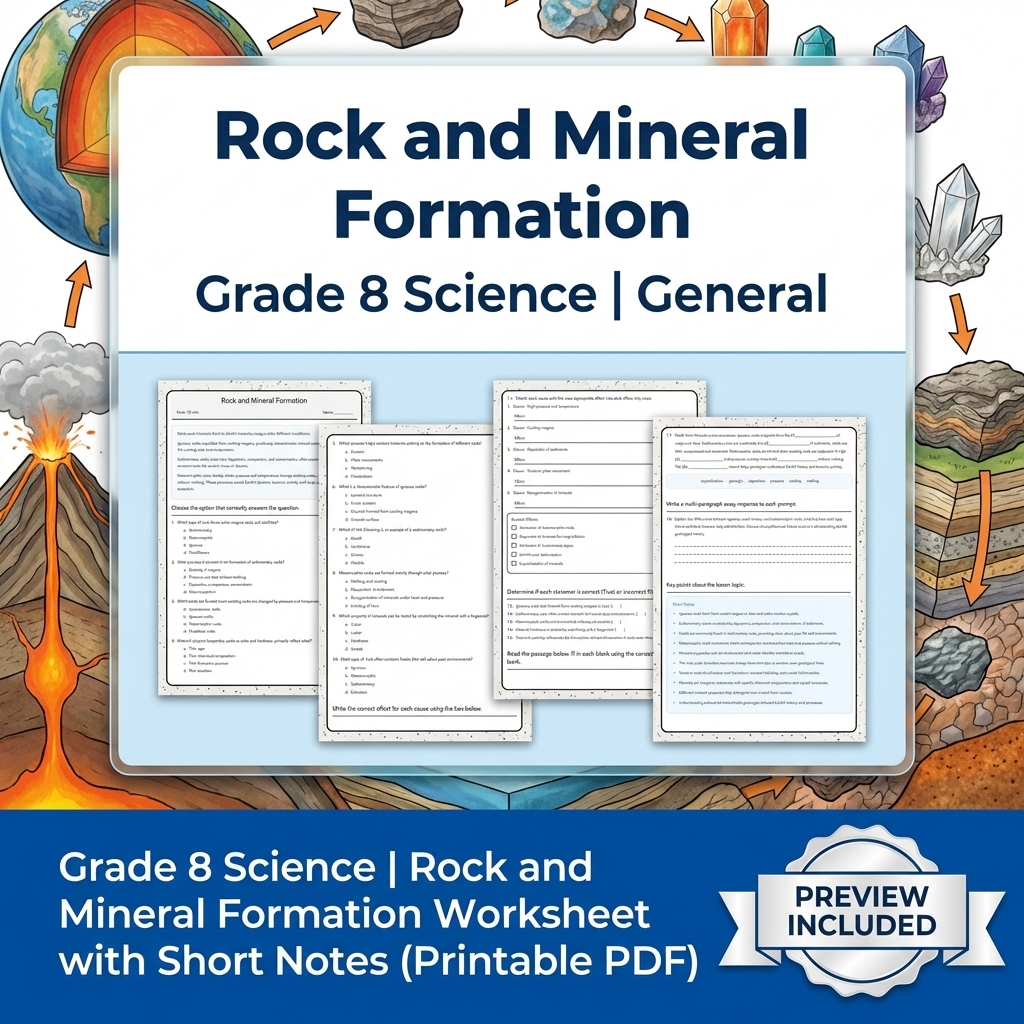 Grade 8 Science Data, Models & CER Full-Year Bundle: General Framework — included worksheet 3