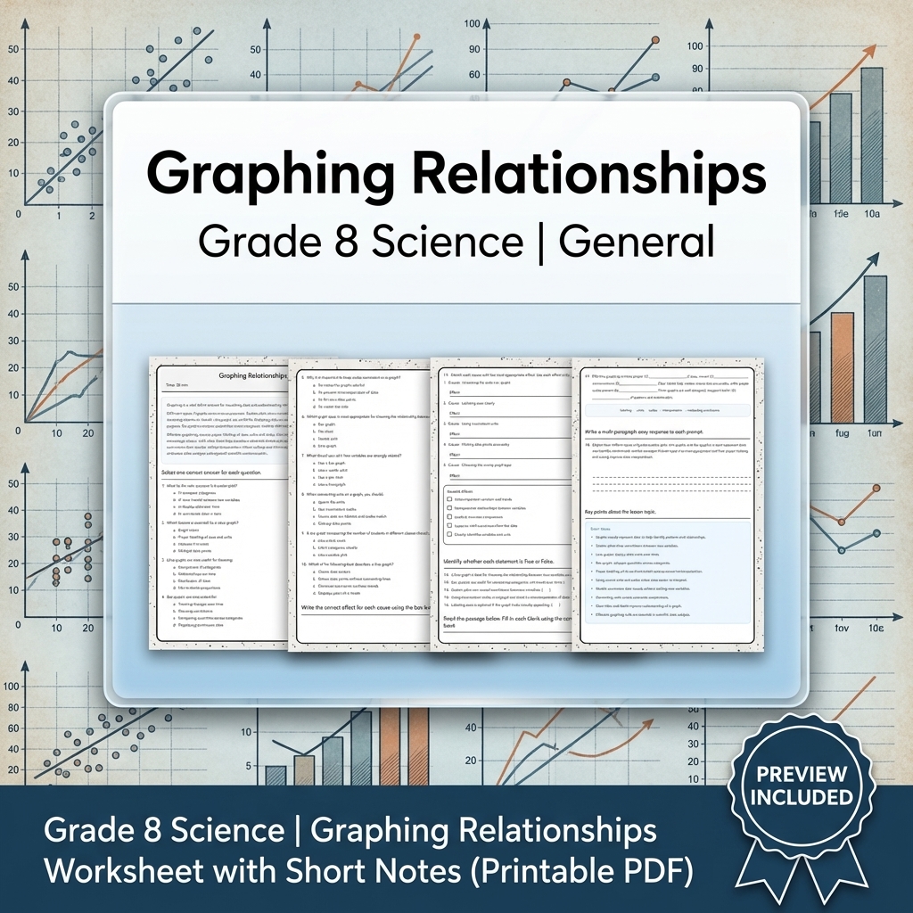 Grade 8 Science Data, Models & CER Full-Year Bundle: General Framework — included worksheet 4