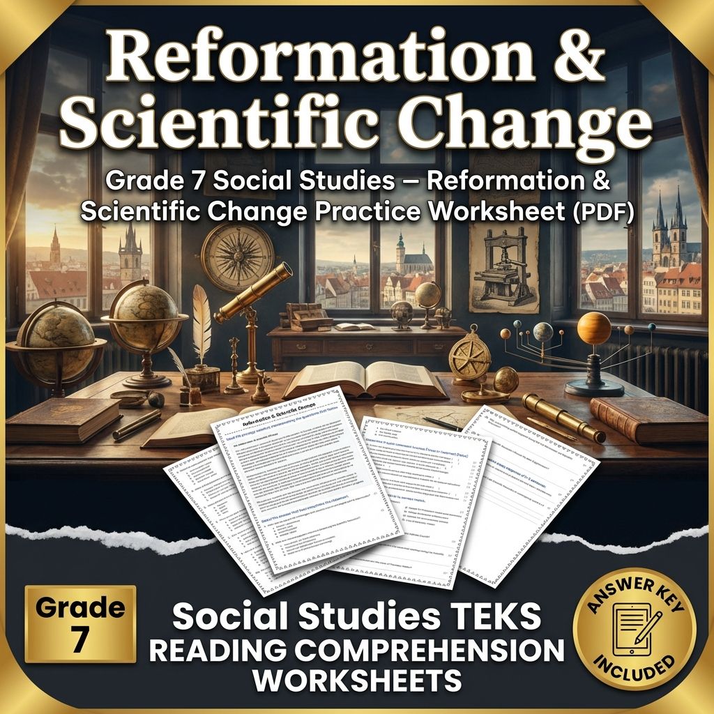 Grade 7 Social Studies Bundle | Reformation, Renaissance & Global Trade — included worksheet 3