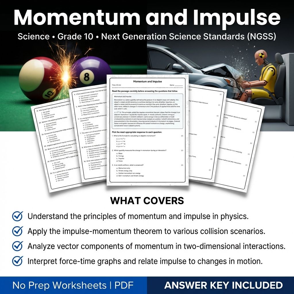 Grade 10 Science Worksheets Bundle | Environmental, Physics & Biology Topics — included worksheet 5