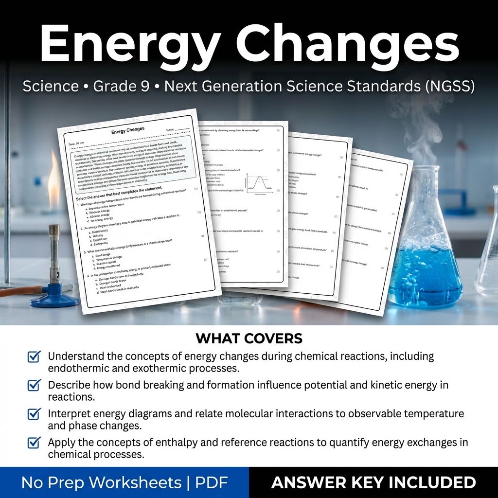 Grade 9 Science Worksheet Bundle | Physics, Biology, Earth & Energy Topics — included worksheet 4