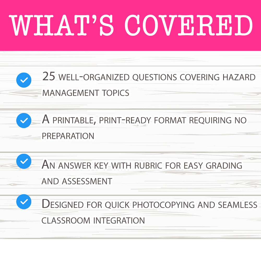 Grade 11 Science worksheet mcq paper worksheet — Grade 11 Science — Hazard Management Worksheet MCQ Paper for Mastery — pa…