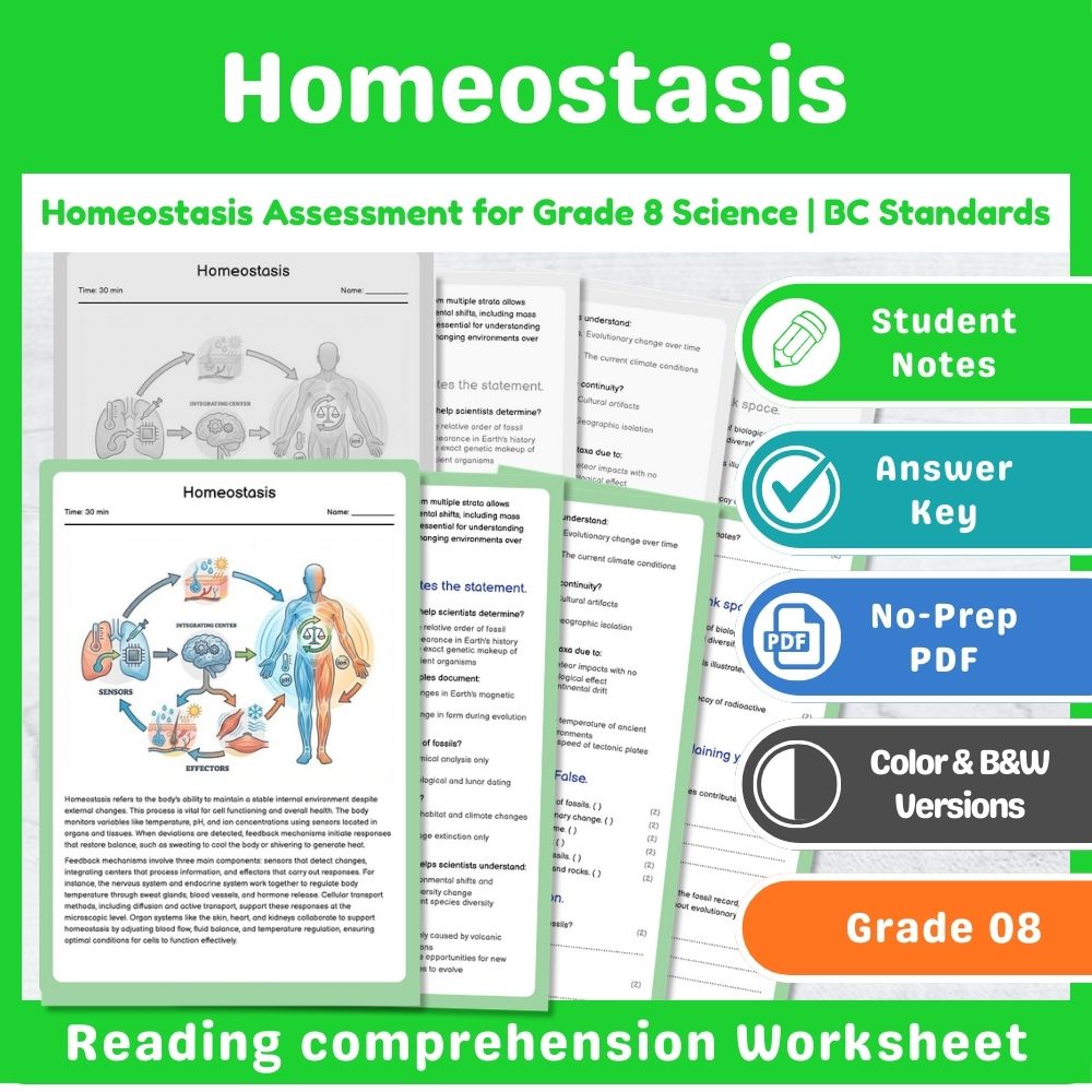Grade 8 Science – Cell Structure & Function Assessment | Standards-Aligned Unit — included worksheet 4