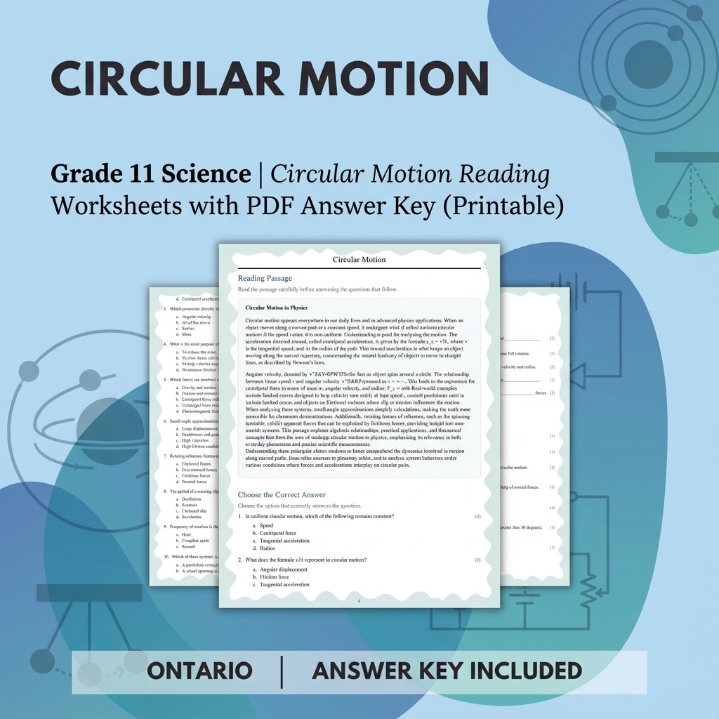 Grade 11 Science Bundle | Waves, Ecology, Physics & More (Answer Keys) — included worksheet 3