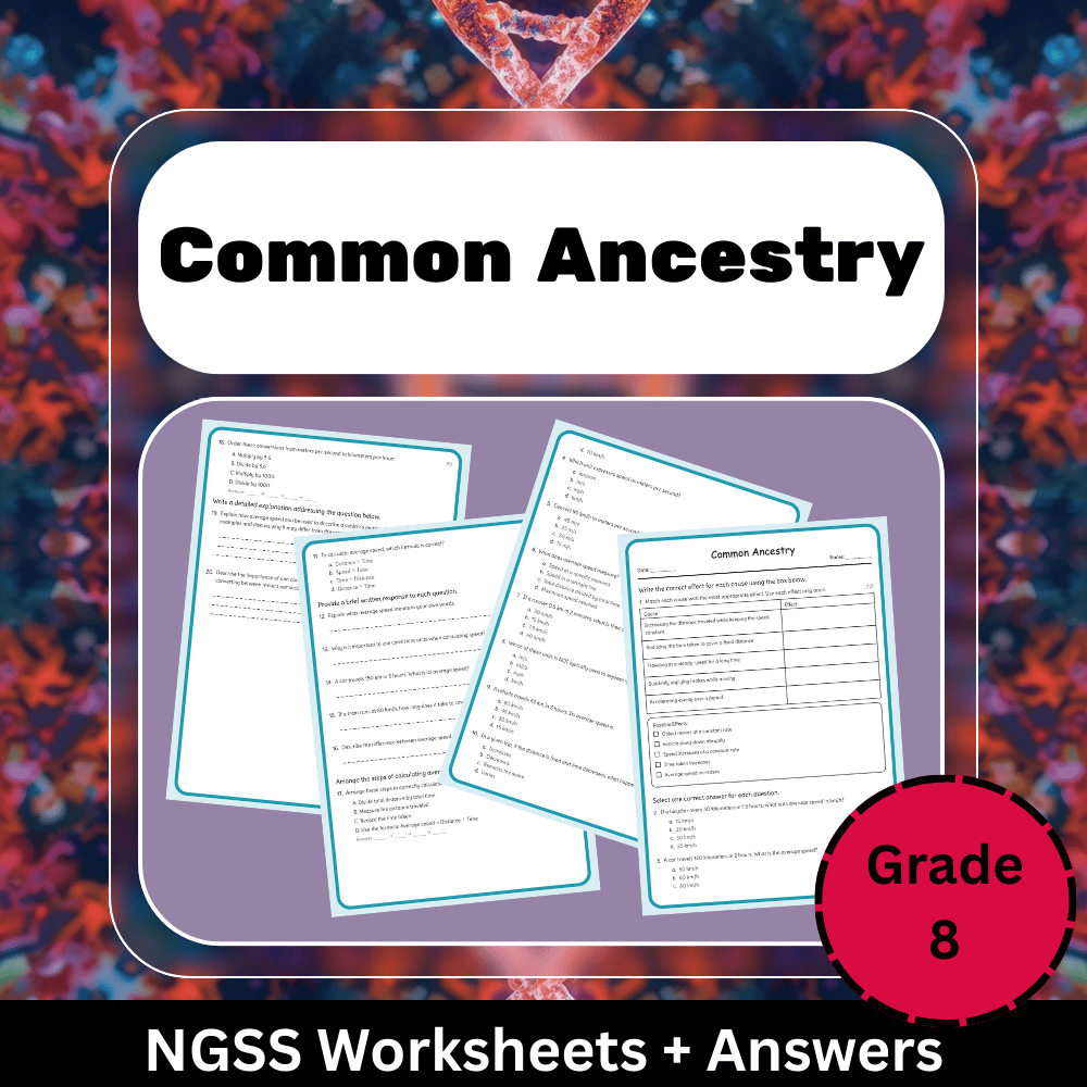 Grade 8 Science Worksheet Bundle | Cells, Climate, Evolution & Energy NGSS — included worksheet 1