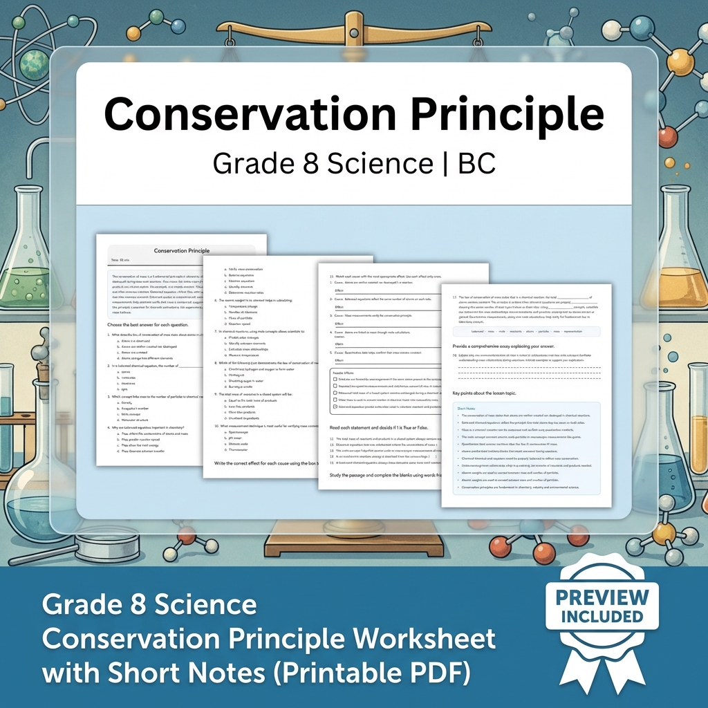 Grade 8 Science Full Year Bundle | Cell Biology, Ecosystems & Conservation — included worksheet 5