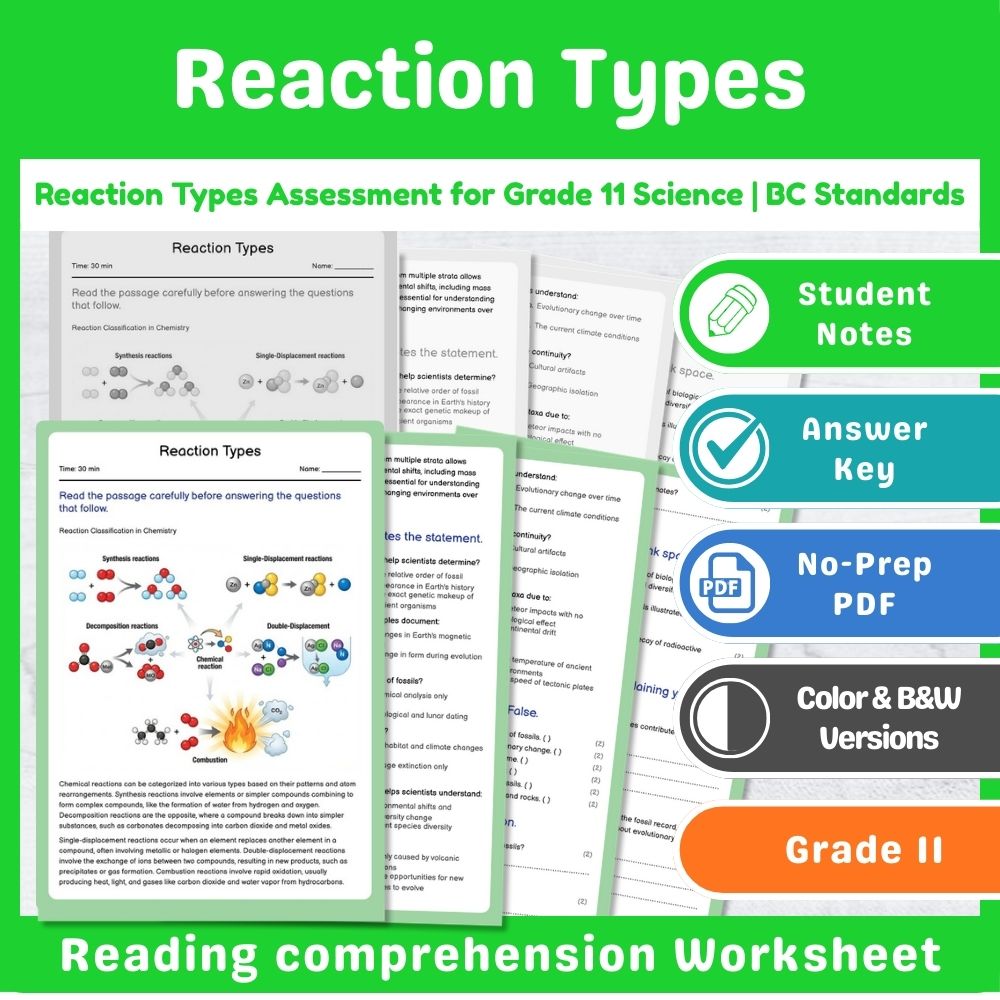Grade 11 Science | Thermochemistry Assessment Bundle – Standards-Aligned — included worksheet 2
