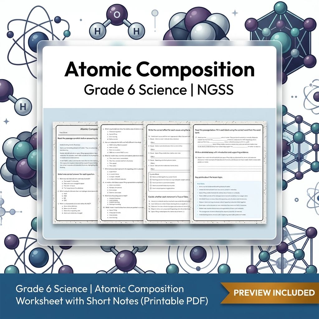 Grade 6 Science Worksheet Bundle | NGSS-Aligned Full Year Resource Pack — included worksheet 3