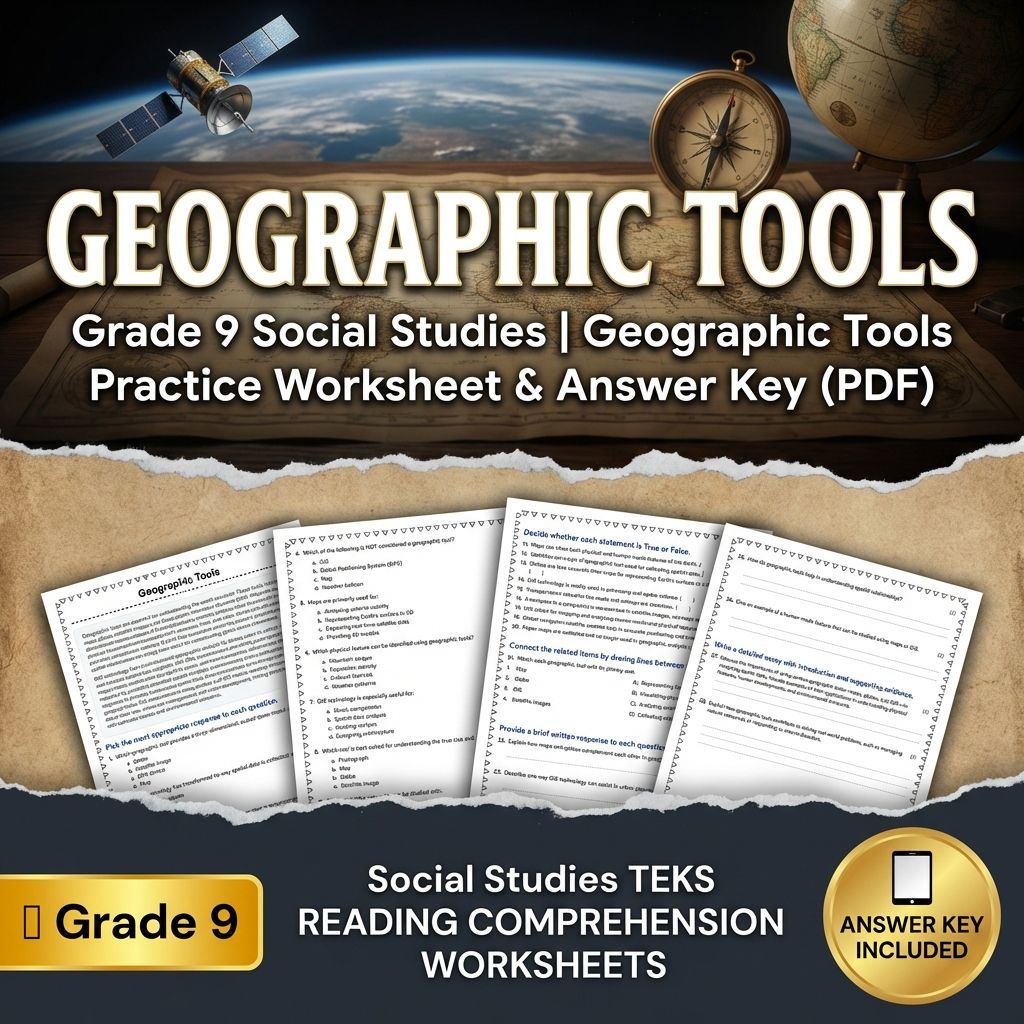 Grade 9 Social Studies | Geographic Tools Practice Worksheet & Answer Key (PDF)