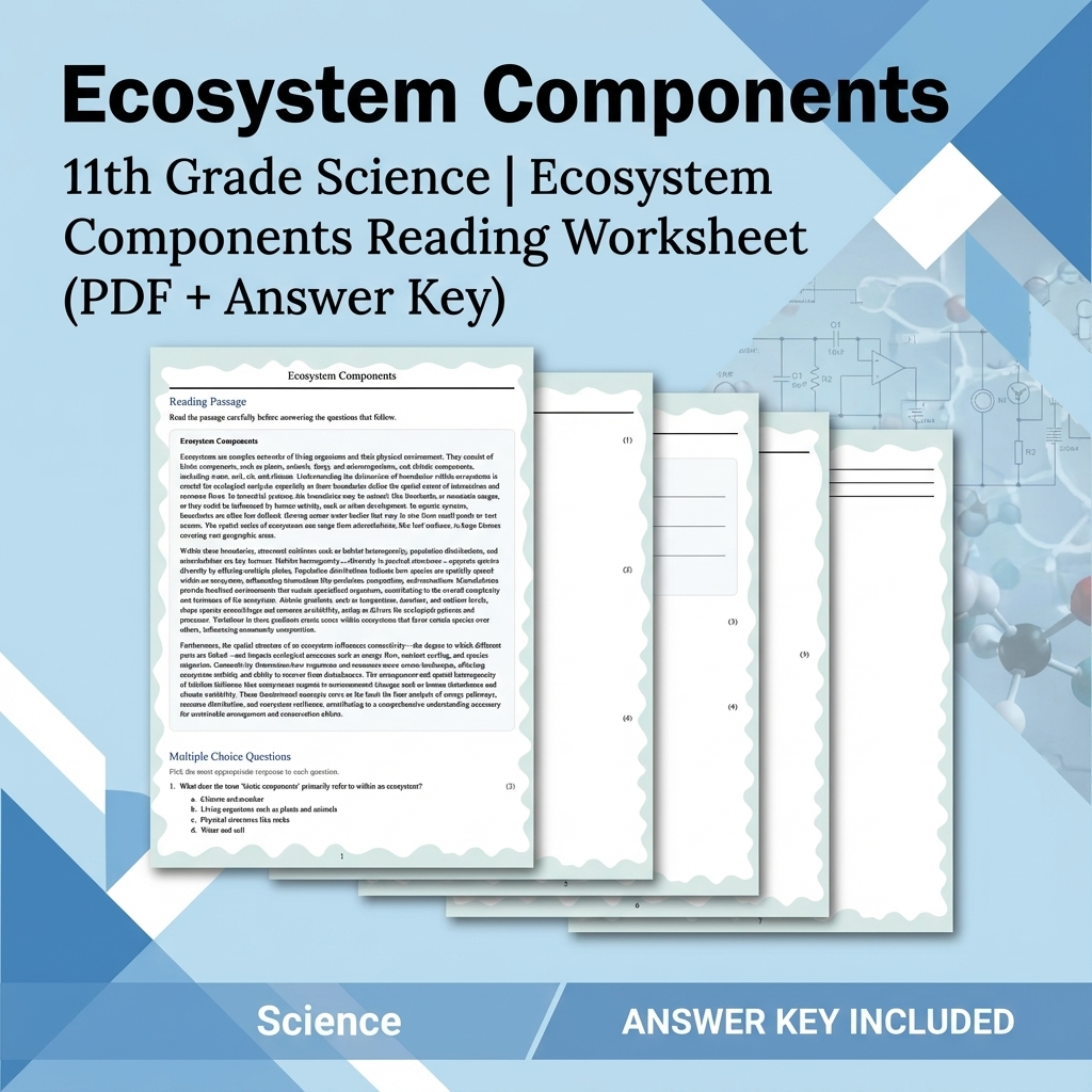Grade 11 Science Bundle | Waves, Ecology, Physics & More (Answer Keys) — included worksheet 4