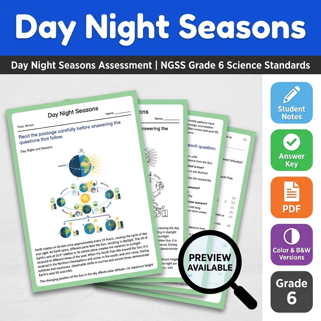 Grade 6 Science Full Year Bundle | NGSS Assessment Resources (Printable) — included worksheet 1