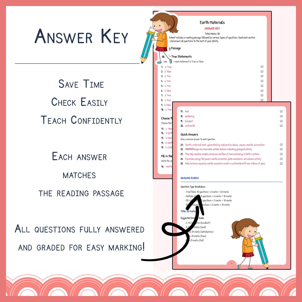 Grade 8 Science worksheet worksheet — Grade 8 Science | Earth Materials Worksheet + Answer Key (NGSS Aligned) — page 3