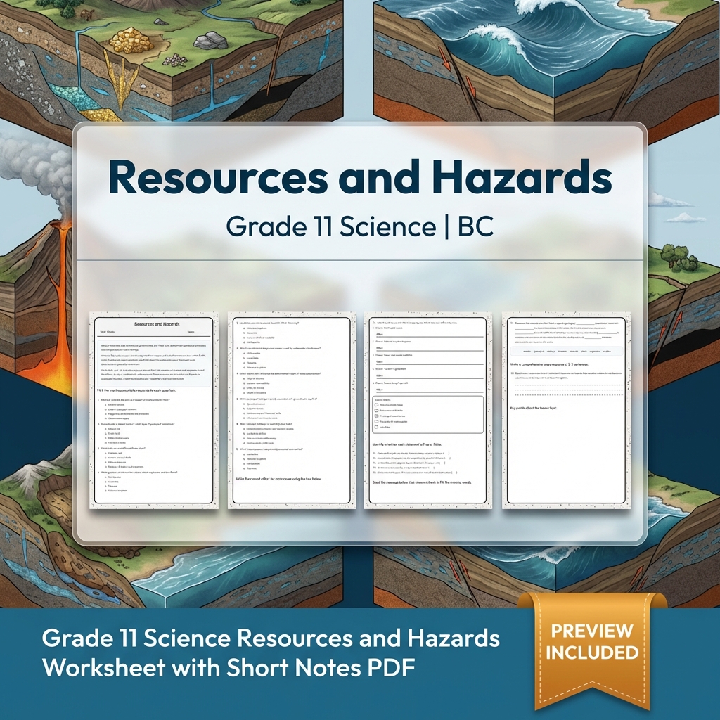 Grade 11 Science Full Year Bundle | Atomic Theory, Biology, Motion & Energy Worksheets — included worksheet 5