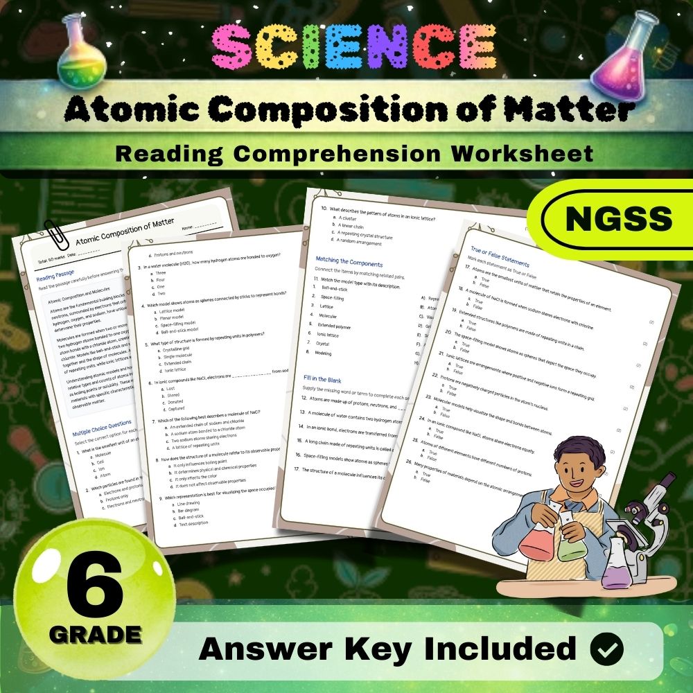 Grade 6 Science Worksheets Bundle | NGSS-Aligned — included worksheet 6