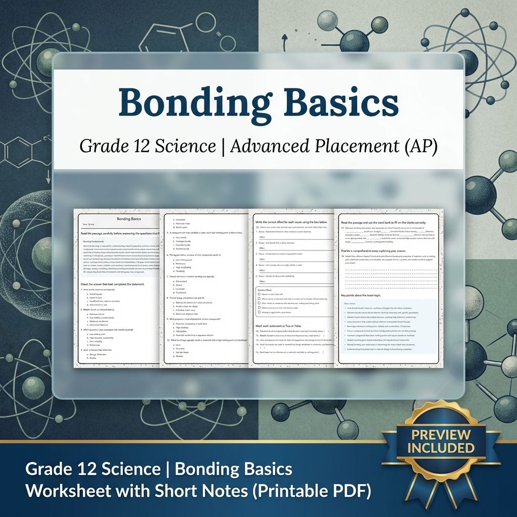 Grade 12 Science Worksheet Bundle – Physics & Biology Topics (PDF Collection) — included worksheet 4