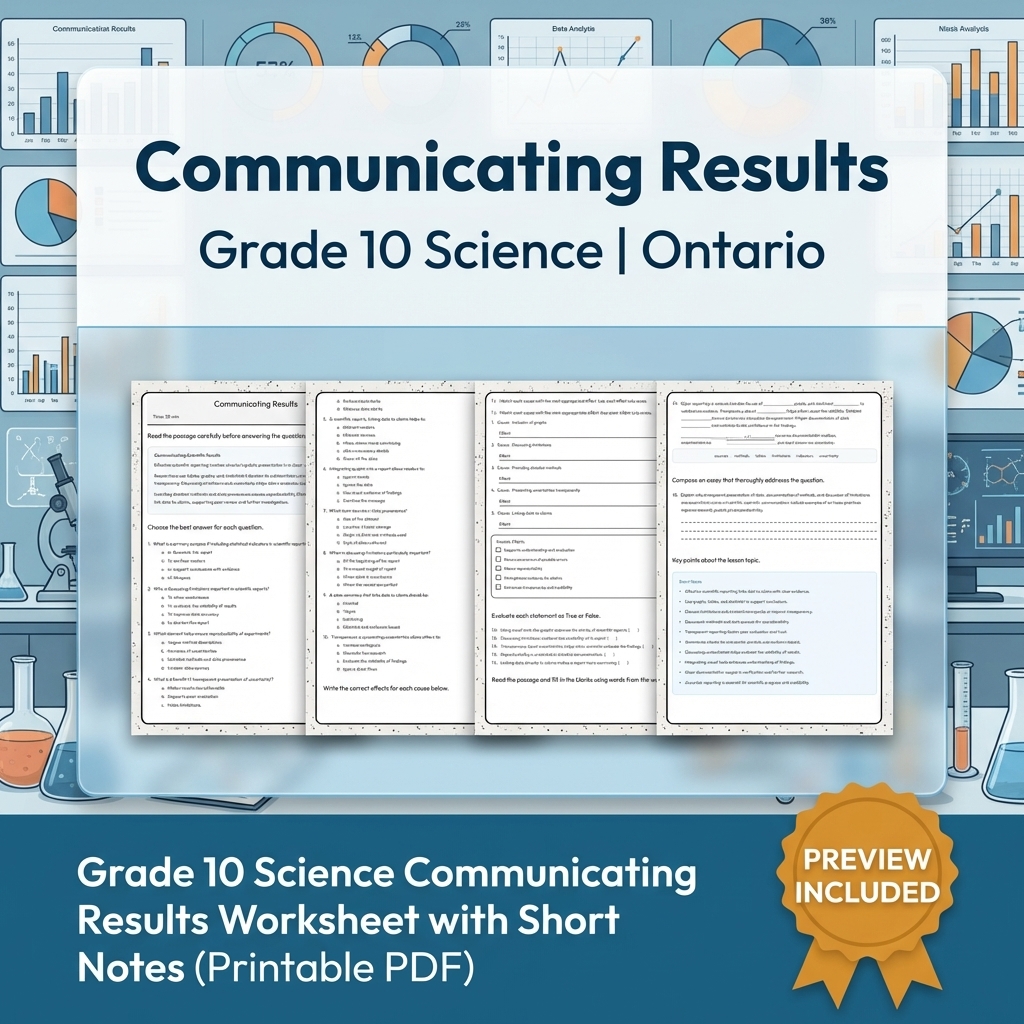 Grade 10 Science Lesson Group Bundle | Ontario Curriculum Worksheets — included worksheet 3