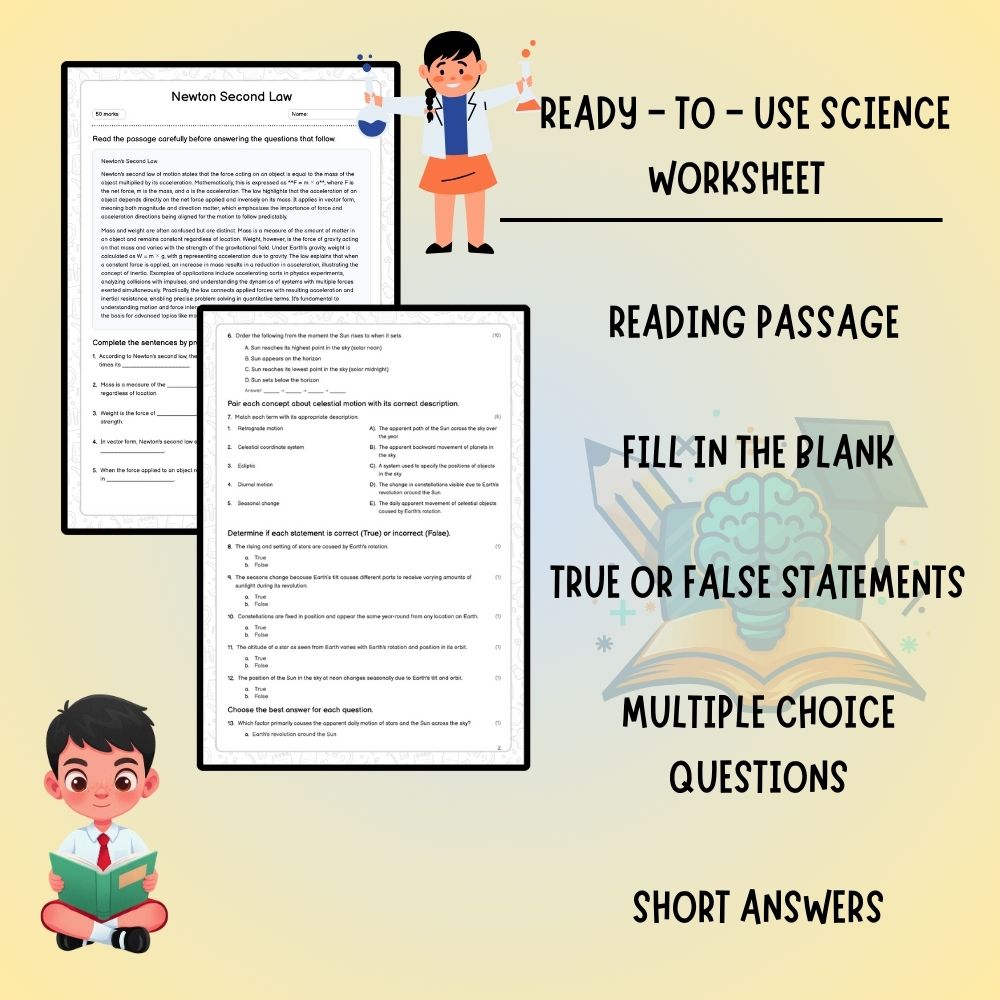 Grade 9 Science worksheet worksheet — Grade 9 Science | Newton's Second Law Worksheet (PDF) – Ontario Standard — page 2