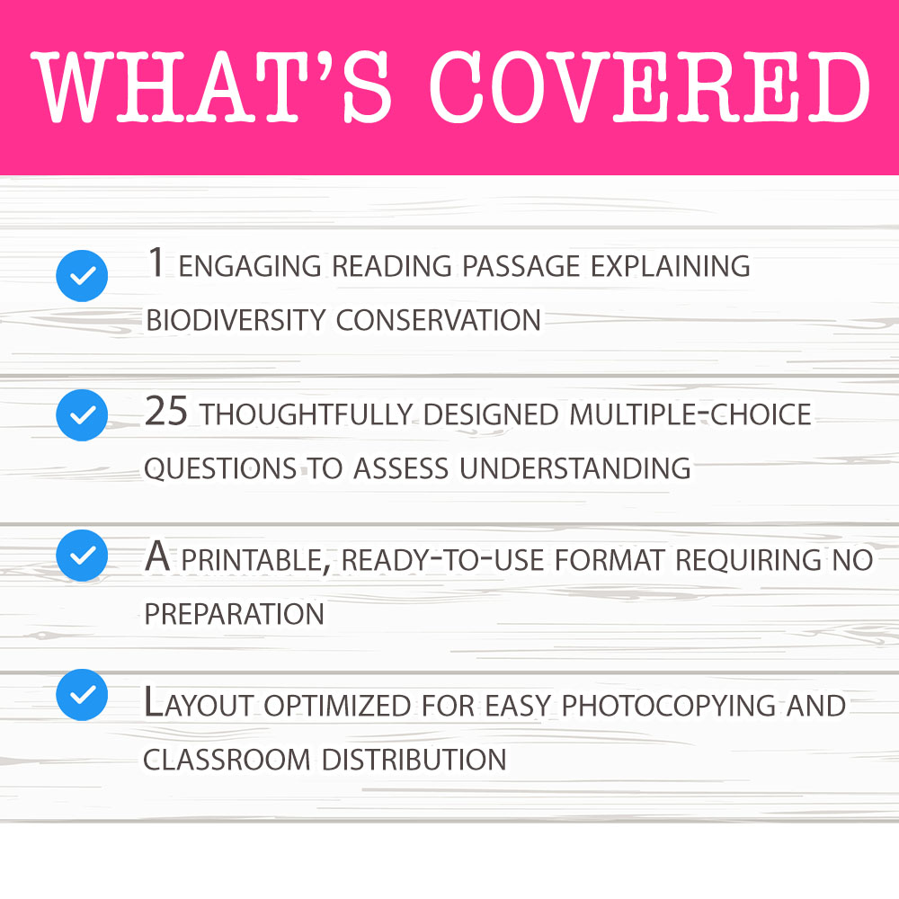 Grade 8 Science worksheet worksheet — 8th Grade Science – Biodiversity Conservation Worksheet for Mastery | PDF + Answer K…