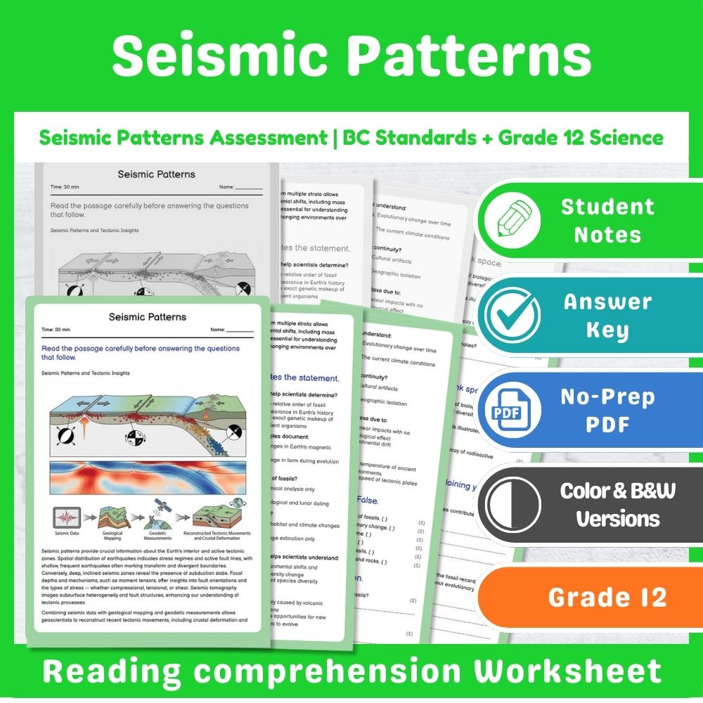 Grade 12 Science Mini Bundle – Plate Tectonics & Geoscience Assessment — included worksheet 3
